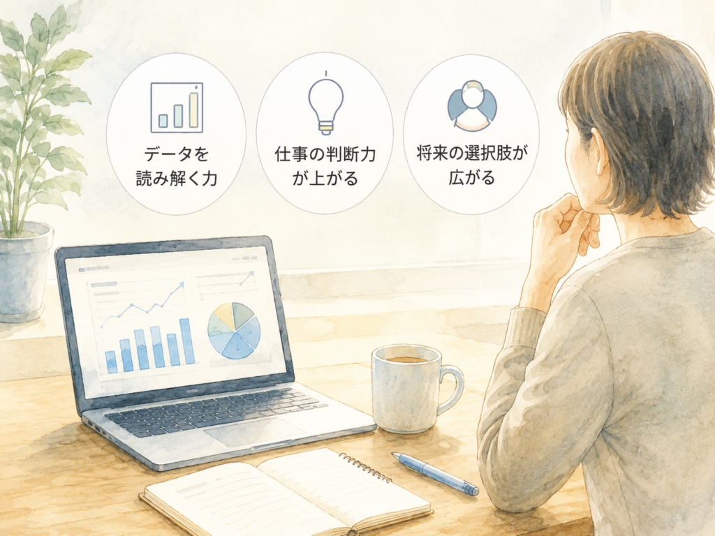 Thoughtful workspace with chart analysis